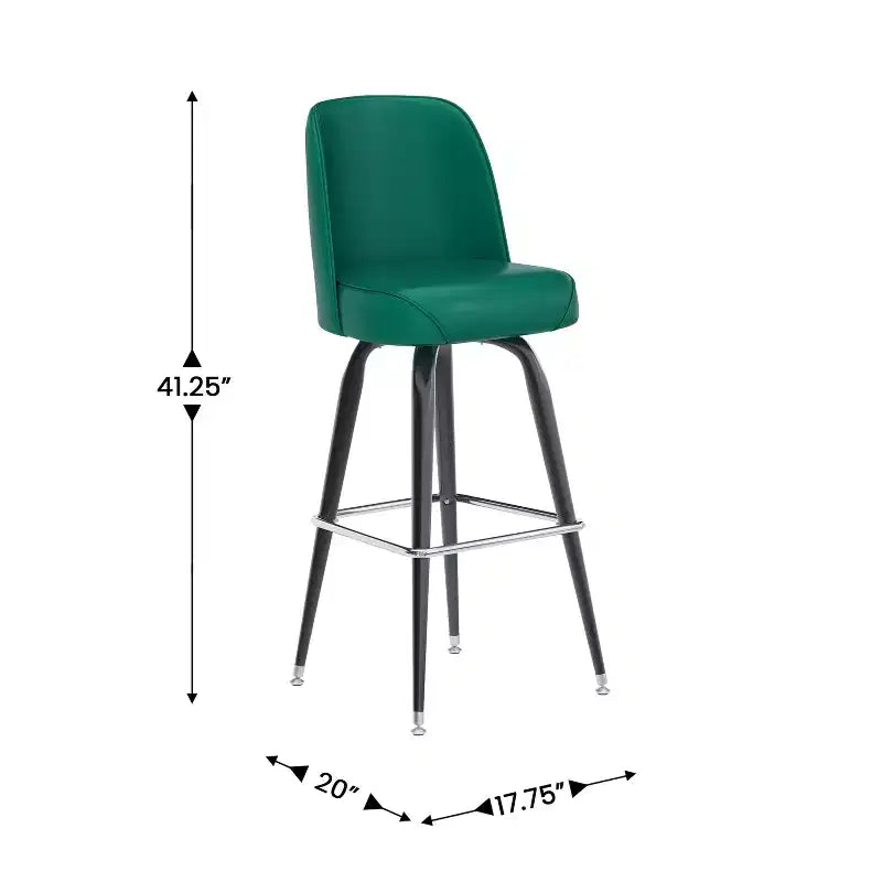 Tabouret de bar Emma et Oliver en métal avec siège baquet pivotant