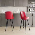 Tabouret de bar Emma et Oliver en métal avec siège baquet pivotant