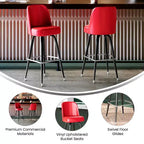 Tabouret de bar Emma et Oliver en métal avec siège baquet pivotant