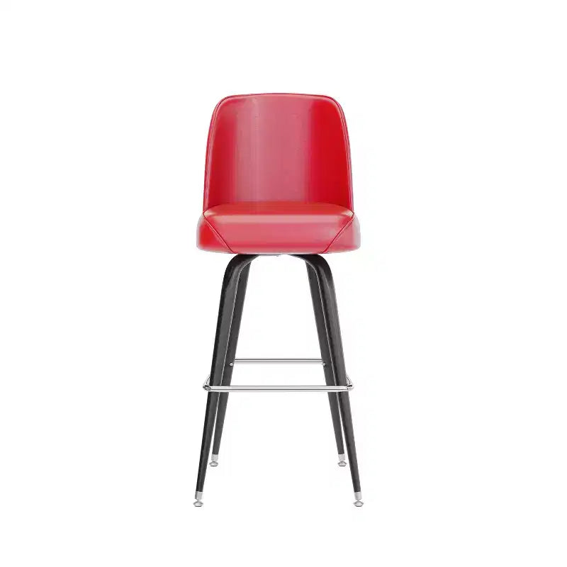 Tabouret de bar Emma et Oliver en métal avec siège baquet pivotant