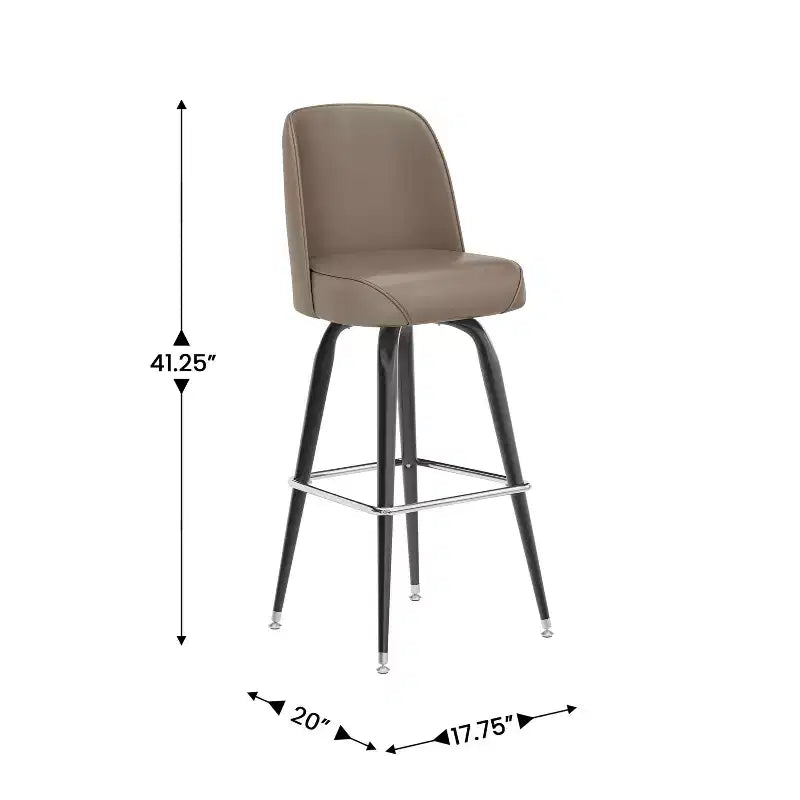 Tabouret de bar Emma et Oliver en métal avec siège baquet pivotant