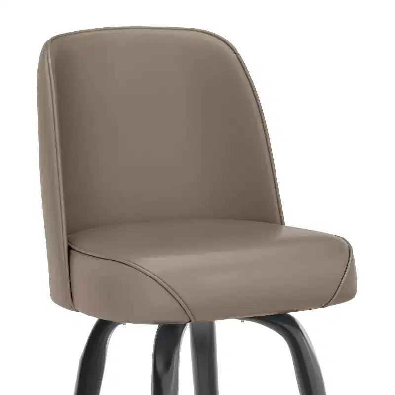 Tabouret de bar Emma et Oliver en métal avec siège baquet pivotant