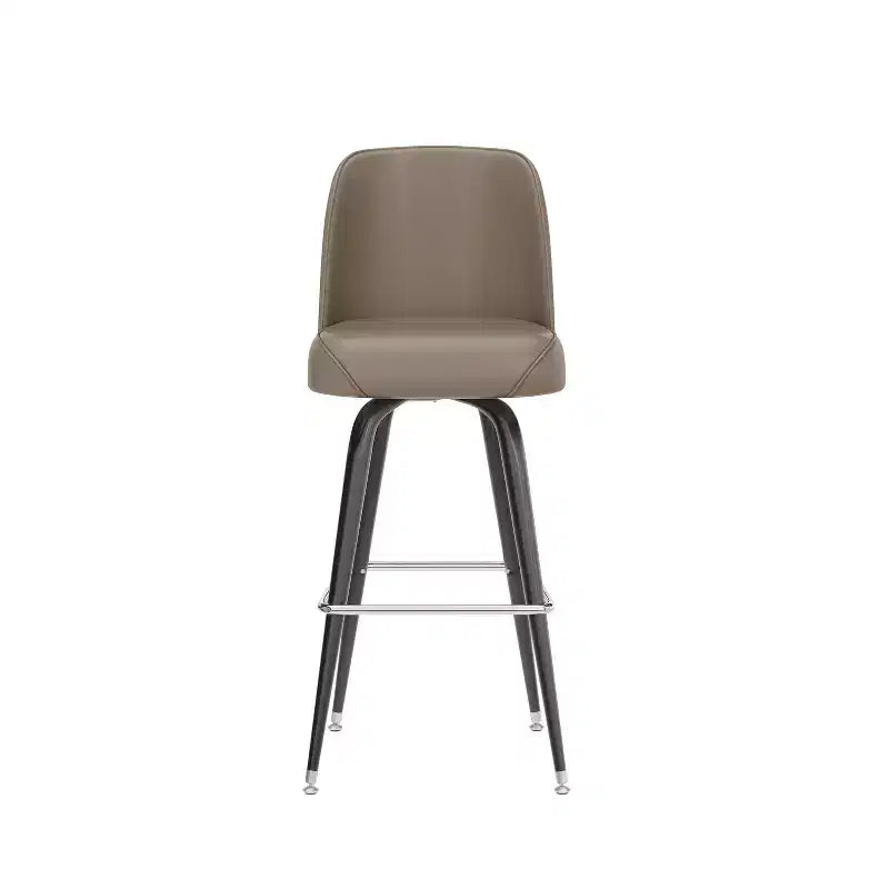 Tabouret de bar Emma et Oliver en métal avec siège baquet pivotant