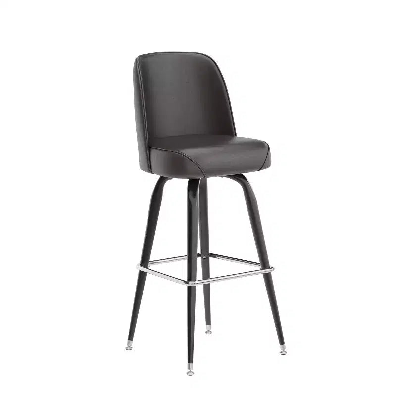 Tabouret de bar Emma et Oliver en métal avec siège baquet pivotant