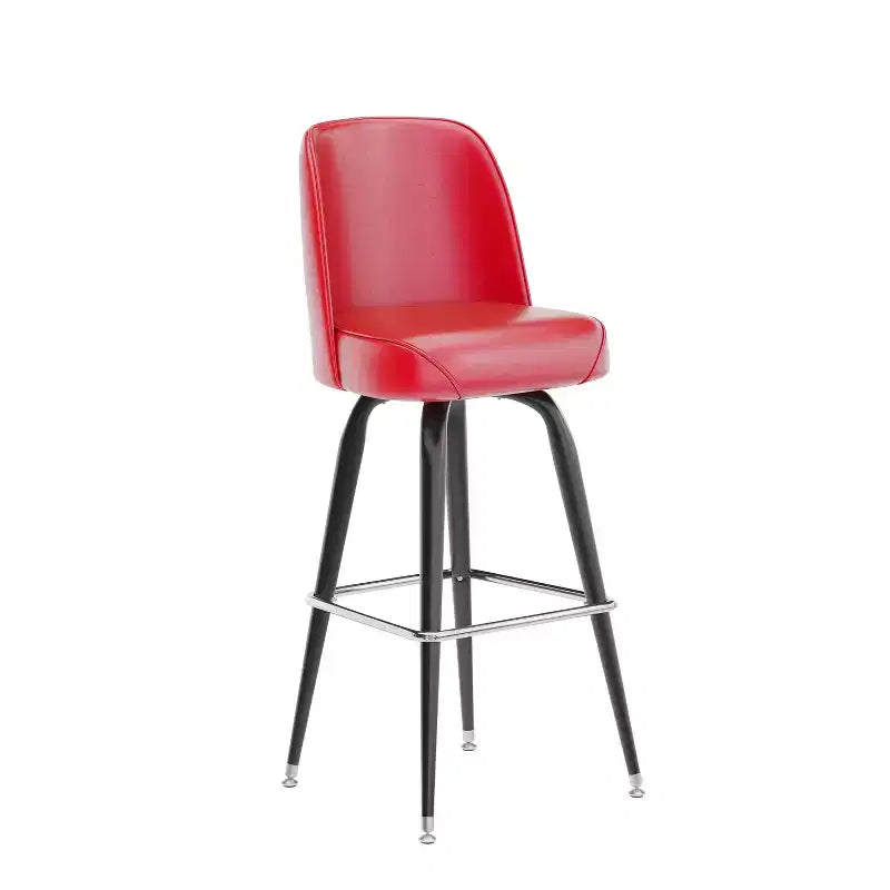 Tabouret de bar Emma et Oliver en métal avec siège baquet pivotant