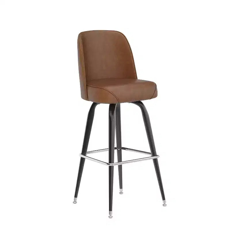 Tabouret de bar Emma et Oliver en métal avec siège baquet pivotant
