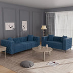 Causeuse et canapé modernes en velours hollandais beige, pieds en fer