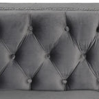 Causeuse et canapé modernes en velours hollandais beige, pieds en fer