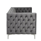 Causeuse et canapé modernes en velours hollandais beige, pieds en fer