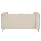 Causeuse et canapé modernes en velours hollandais beige, pieds en fer