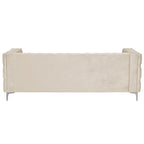Causeuse et canapé modernes en velours hollandais beige, pieds en fer