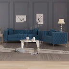 Causeuse et canapé modernes en velours hollandais beige, pieds en fer