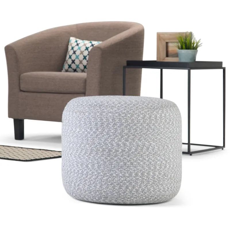 Pouf tressé rond