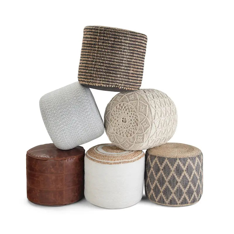 Pouf tressé rond
