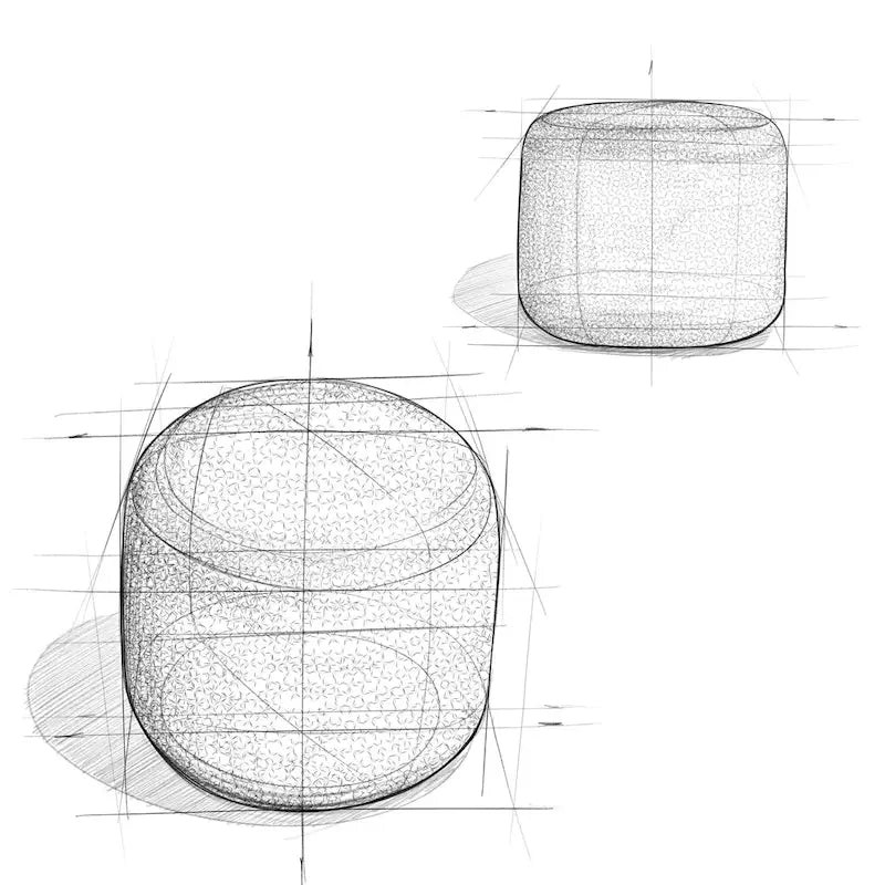 Pouf tressé rond