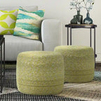 Pouf tressé rond