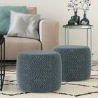 Pouf tressé rond