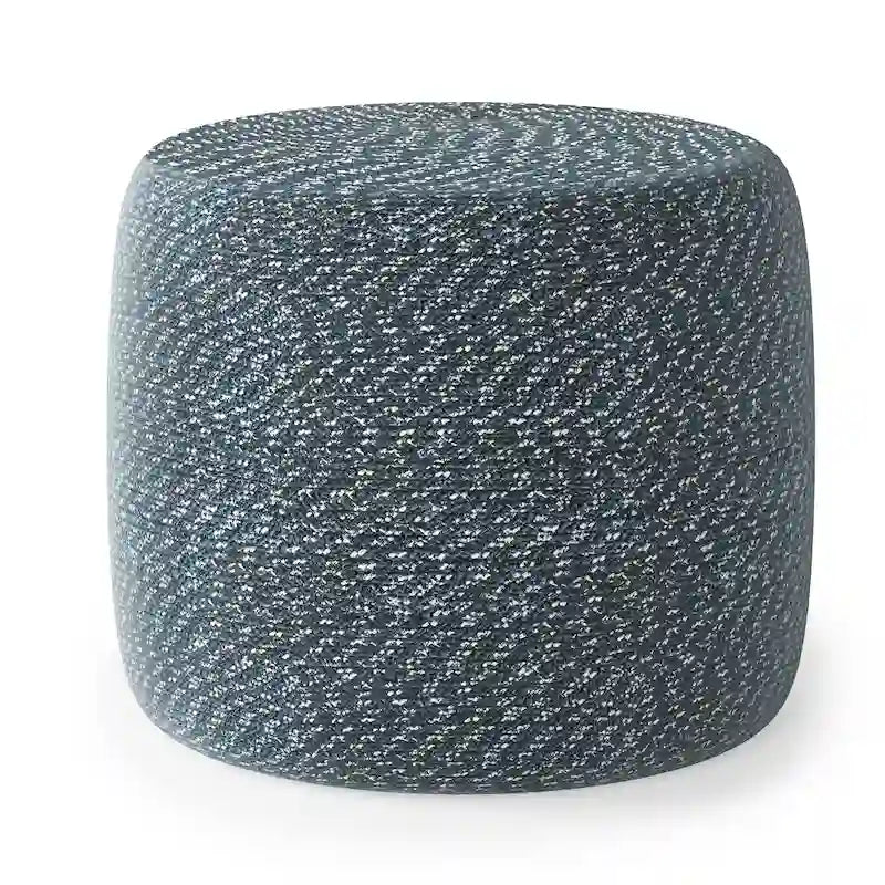 Pouf tressé rond
