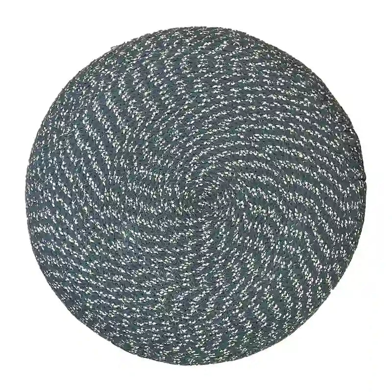 Pouf tressé rond