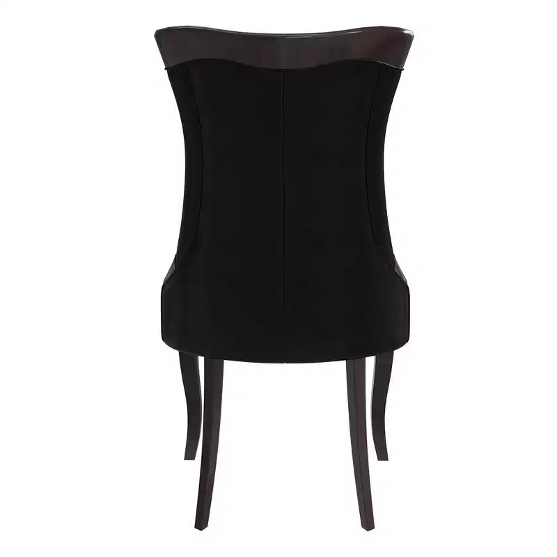 LeisureMod Urbane Collection Chaise de salle à manger à dossier haut – Assise en cuir ou velours et cadre en bois d'hévéa, cuisine moderne, salle à manger