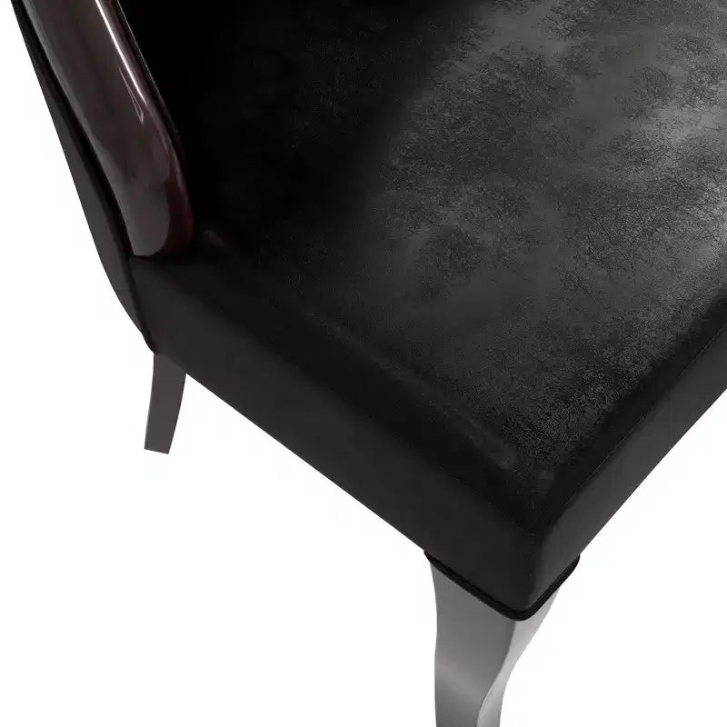 LeisureMod Urbane Collection Chaise de salle à manger à dossier haut – Assise en cuir ou velours et cadre en bois d'hévéa, cuisine moderne, salle à manger