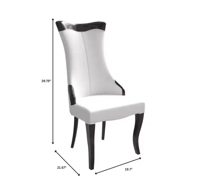 LeisureMod Urbane Collection Chaise de salle à manger à dossier haut – Assise en cuir ou velours et cadre en bois d'hévéa, cuisine moderne, salle à manger