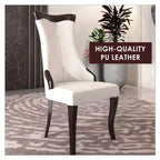 LeisureMod Urbane Collection Chaise de salle à manger à dossier haut – Assise en cuir ou velours et cadre en bois d'hévéa, cuisine moderne, salle à manger