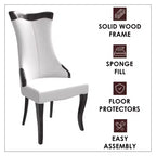 LeisureMod Urbane Collection Chaise de salle à manger à dossier haut – Assise en cuir ou velours et cadre en bois d'hévéa, cuisine moderne, salle à manger