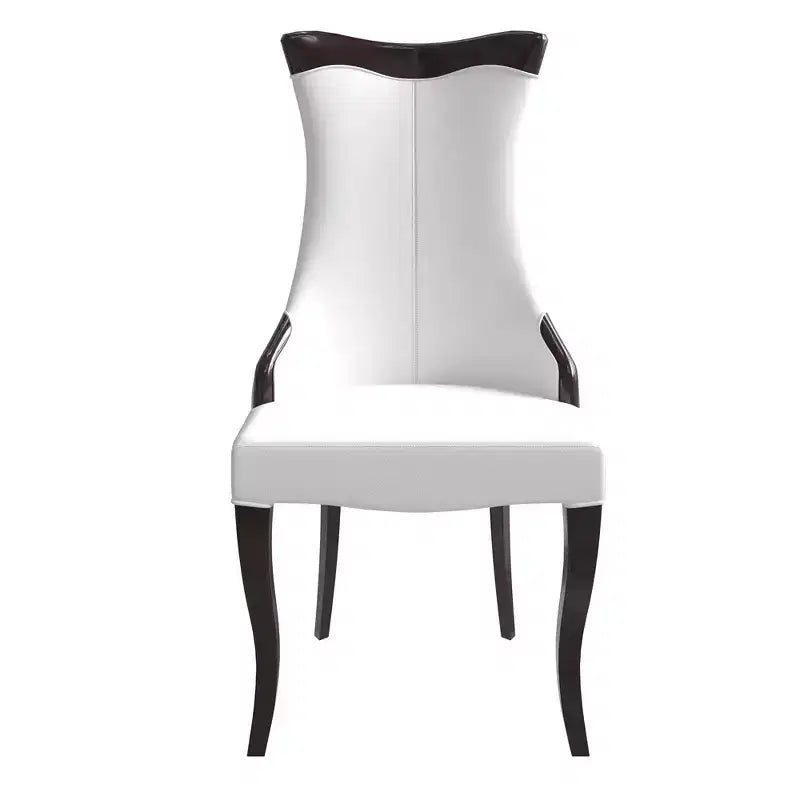LeisureMod Urbane Collection Chaise de salle à manger à dossier haut – Assise en cuir ou velours et cadre en bois d'hévéa, cuisine moderne, salle à manger