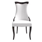 LeisureMod Urbane Collection Chaise de salle à manger à dossier haut – Assise en cuir ou velours et cadre en bois d'hévéa, cuisine moderne, salle à manger