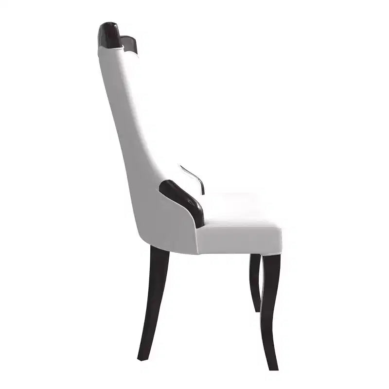 LeisureMod Urbane Collection Chaise de salle à manger à dossier haut – Assise en cuir ou velours et cadre en bois d'hévéa, cuisine moderne, salle à manger