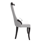 LeisureMod Urbane Collection Chaise de salle à manger à dossier haut – Assise en cuir ou velours et cadre en bois d'hévéa, cuisine moderne, salle à manger