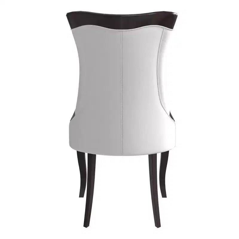 LeisureMod Urbane Collection Chaise de salle à manger à dossier haut – Assise en cuir ou velours et cadre en bois d'hévéa, cuisine moderne, salle à manger