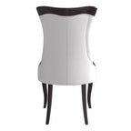 LeisureMod Urbane Collection Chaise de salle à manger à dossier haut – Assise en cuir ou velours et cadre en bois d'hévéa, cuisine moderne, salle à manger
