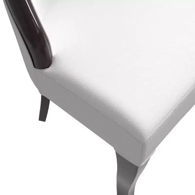 LeisureMod Urbane Collection Chaise de salle à manger à dossier haut – Assise en cuir ou velours et cadre en bois d'hévéa, cuisine moderne, salle à manger