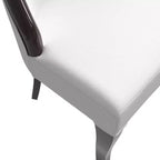 LeisureMod Urbane Collection Chaise de salle à manger à dossier haut – Assise en cuir ou velours et cadre en bois d'hévéa, cuisine moderne, salle à manger