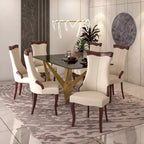 LeisureMod Urbane Collection Chaise de salle à manger à dossier haut – Assise en cuir ou velours et cadre en bois d'hévéa, cuisine moderne, salle à manger