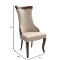 LeisureMod Urbane Collection Chaise de salle à manger à dossier haut – Assise en cuir ou velours et cadre en bois d'hévéa, cuisine moderne, salle à manger