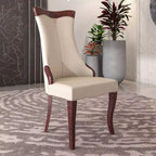 LeisureMod Urbane Collection Chaise de salle à manger à dossier haut – Assise en cuir ou velours et cadre en bois d'hévéa, cuisine moderne, salle à manger