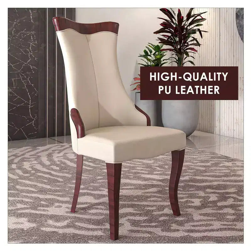 LeisureMod Urbane Collection Chaise de salle à manger à dossier haut – Assise en cuir ou velours et cadre en bois d'hévéa, cuisine moderne, salle à manger