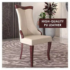 LeisureMod Urbane Collection Chaise de salle à manger à dossier haut – Assise en cuir ou velours et cadre en bois d'hévéa, cuisine moderne, salle à manger