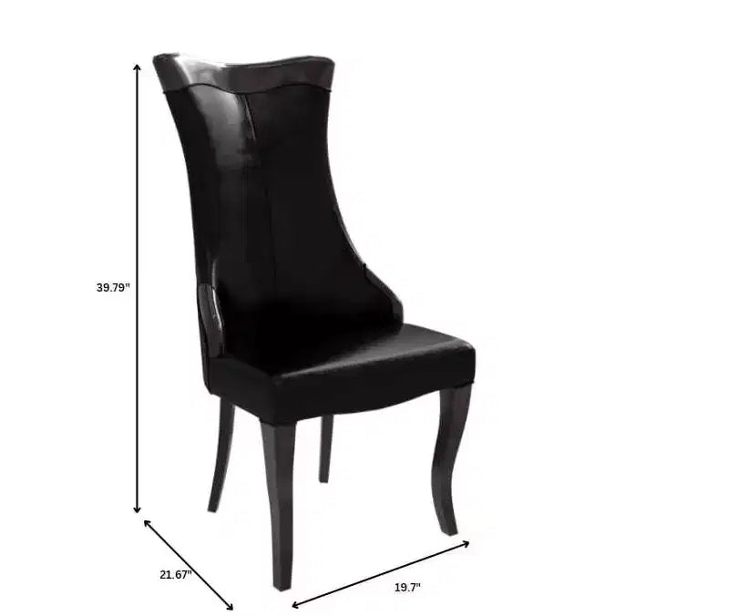 LeisureMod Urbane Collection Chaise de salle à manger à dossier haut – Assise en cuir ou velours et cadre en bois d'hévéa, cuisine moderne, salle à manger