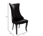 LeisureMod Urbane Collection Chaise de salle à manger à dossier haut – Assise en cuir ou velours et cadre en bois d'hévéa, cuisine moderne, salle à manger