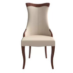 LeisureMod Urbane Collection Chaise de salle à manger à dossier haut – Assise en cuir ou velours et cadre en bois d'hévéa, cuisine moderne, salle à manger