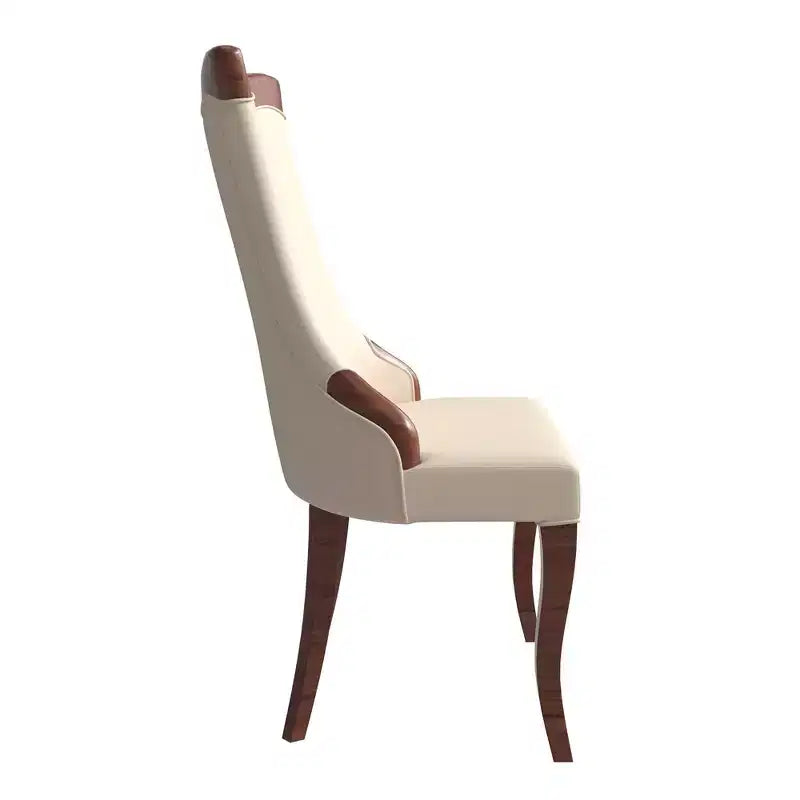 LeisureMod Urbane Collection Chaise de salle à manger à dossier haut – Assise en cuir ou velours et cadre en bois d'hévéa, cuisine moderne, salle à manger