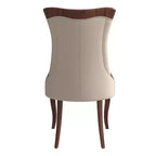 LeisureMod Urbane Collection Chaise de salle à manger à dossier haut – Assise en cuir ou velours et cadre en bois d'hévéa, cuisine moderne, salle à manger