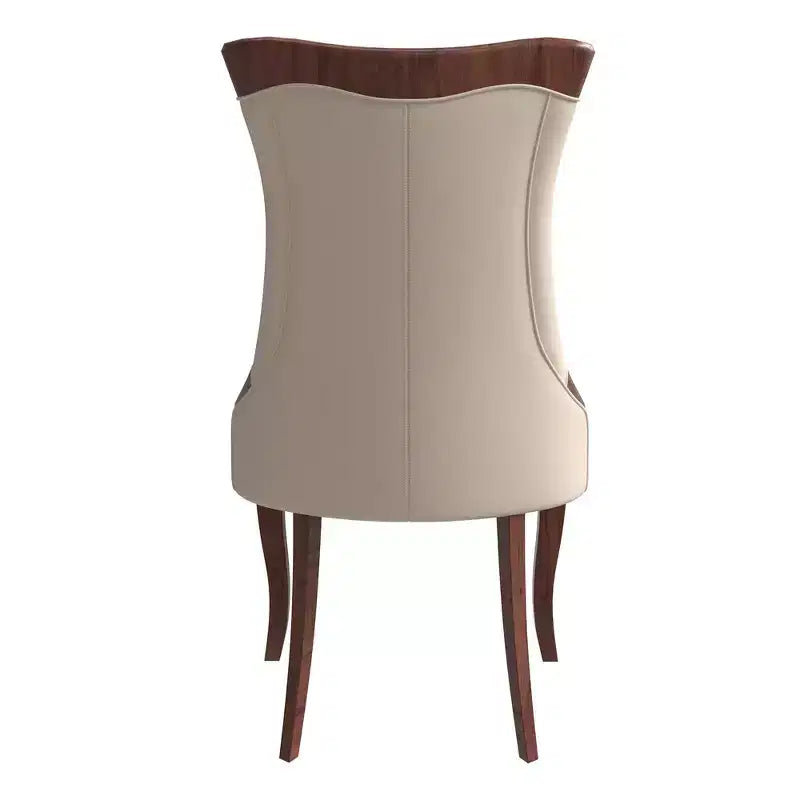 LeisureMod Urbane Collection Chaise de salle à manger à dossier haut – Assise en cuir ou velours et cadre en bois d'hévéa, cuisine moderne, salle à manger