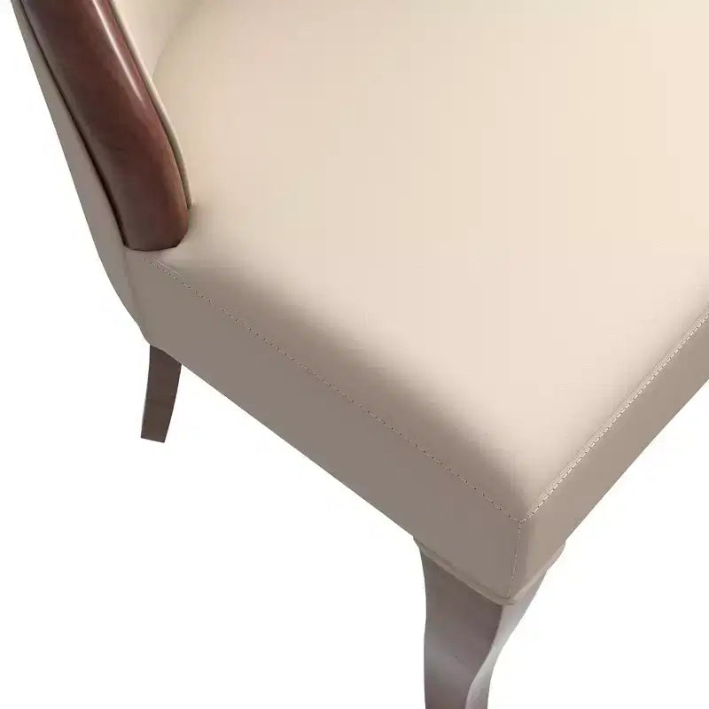 LeisureMod Urbane Collection Chaise de salle à manger à dossier haut – Assise en cuir ou velours et cadre en bois d'hévéa, cuisine moderne, salle à manger