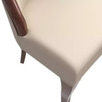LeisureMod Urbane Collection Chaise de salle à manger à dossier haut – Assise en cuir ou velours et cadre en bois d'hévéa, cuisine moderne, salle à manger