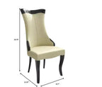 LeisureMod Urbane Collection Chaise de salle à manger à dossier haut – Assise en cuir ou velours et cadre en bois d'hévéa, cuisine moderne, salle à manger